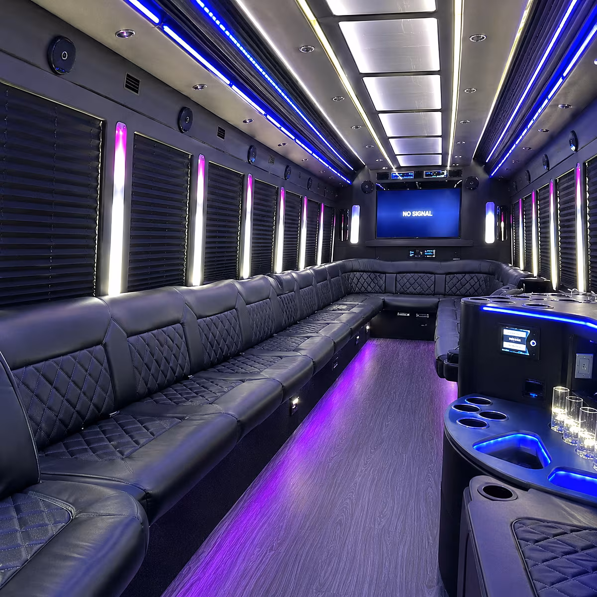 Oceanside Sporting Event Transportation party bus interior