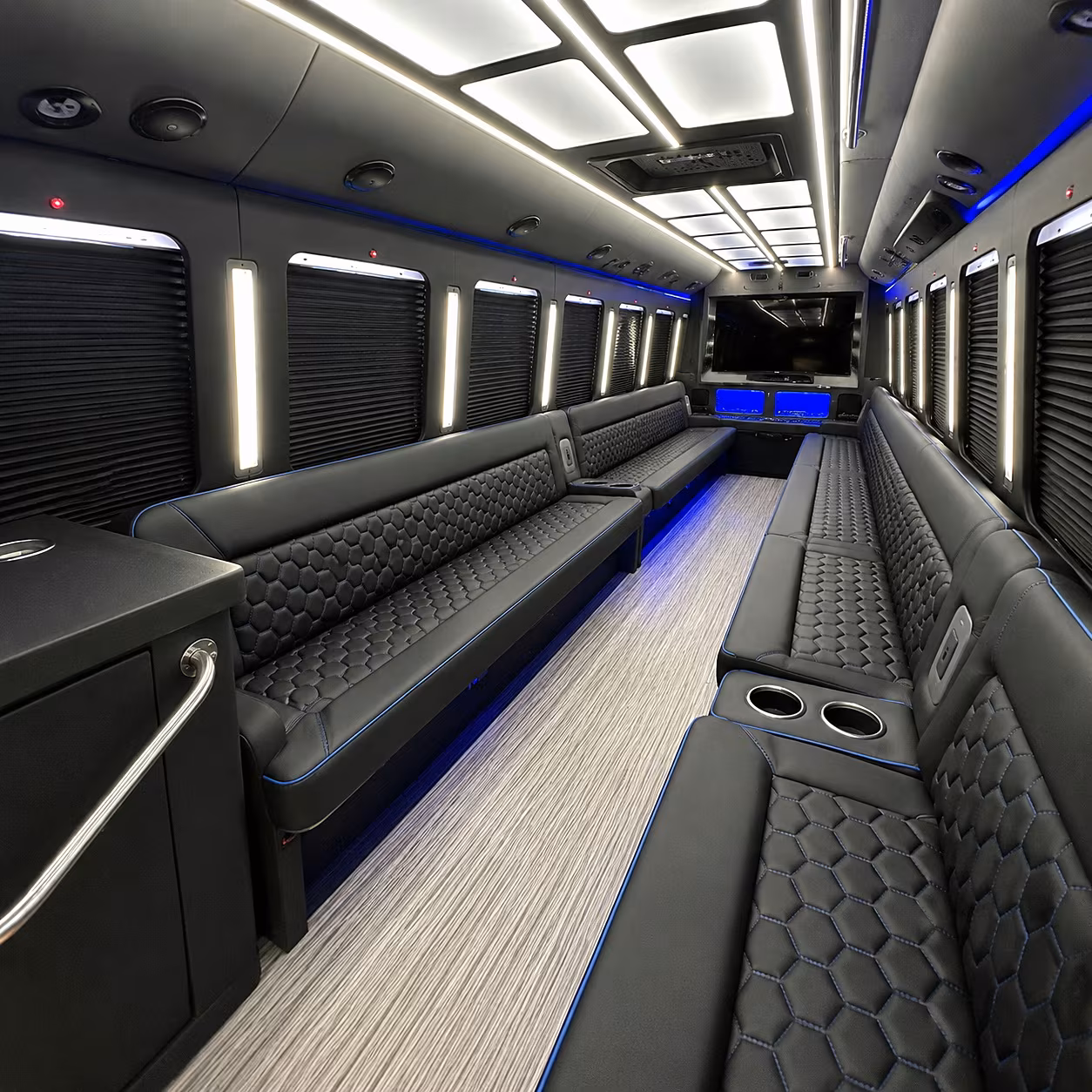 Oceanside Wedding Transportation party bus interior
