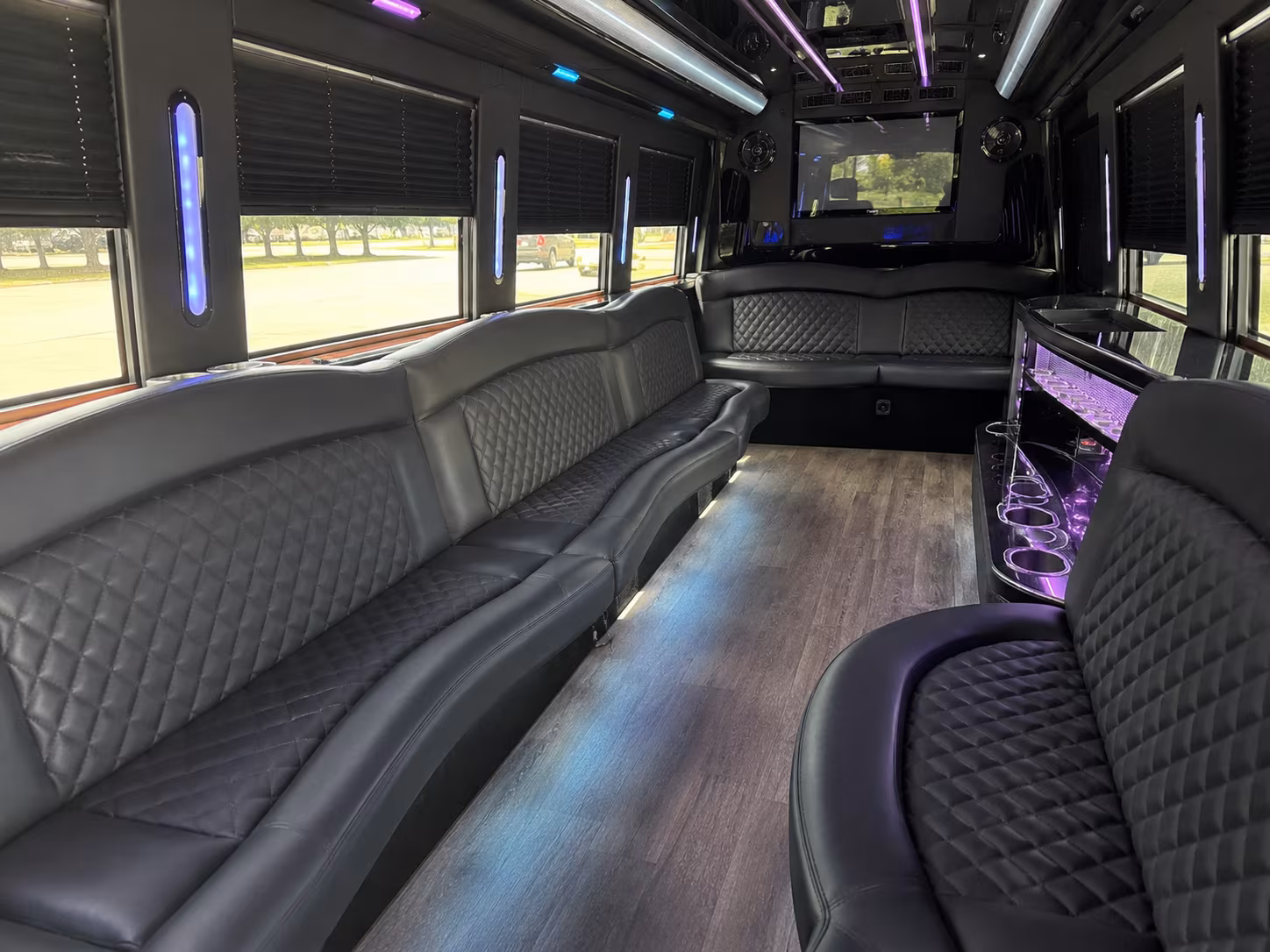Oceanside Winery Tour & Pub Crawl Transportation party bus interior