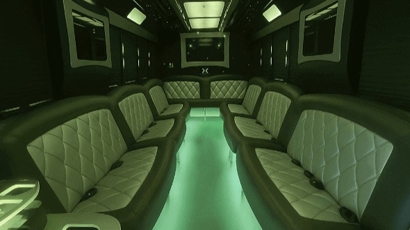 Interior of Charter Bus Company San Diego's 20 Passenger Party Bus in San Diego