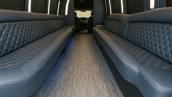 Interior of Charter Bus Company Santee's 25 Passenger Party Bus in Santee