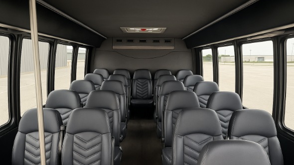 Interior of Charter Bus Company Oceanside's 28 Passenger Minibus in Oceanside