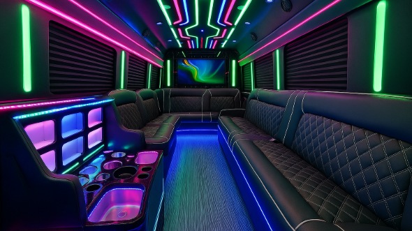 28 passenger party bus interior