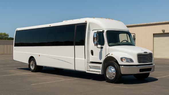 Exterior of Charter Bus Company Escondido's 30 Passenger Party Bus in Escondido