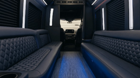 Interior of Charter Bus Company Encinitas's 30 Passenger Party Bus in Encinitas