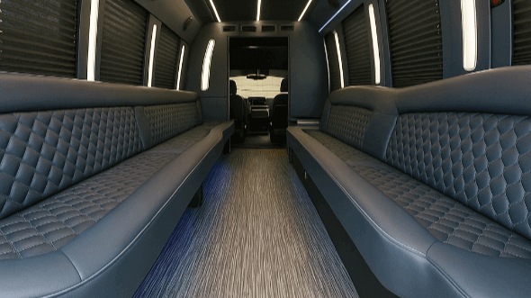 Interior of Charter Bus Company Murrieta's 30 Passenger Party Bus in Murrieta