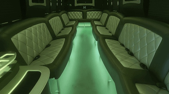Interior of Charter Bus Company Encinitas's 40 Passenger Party Bus in Encinitas