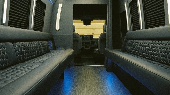 Interior of Charter Bus Company La Mesa's 40 Passenger Party Bus in La Mesa