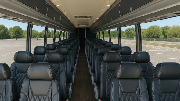 Interior of Charter Bus Company Oceanside's 44 Passenger Charter Bus in Oceanside