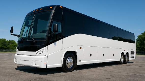 Exterior of Charter Bus Company Oceanside's 45 Passenger Charter Bus in Oceanside