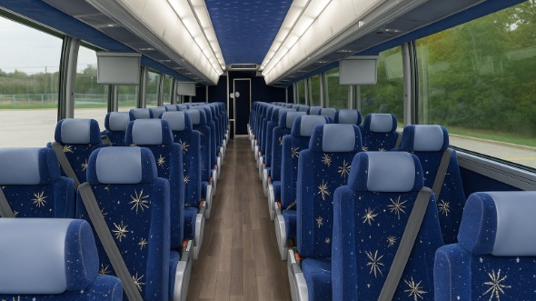 Interior of Charter Bus Company Oceanside's 46 Passenger Charter Bus in Oceanside