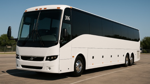 Exterior of Charter Bus Company Oceanside's 46 Passenger Charter Bus in Oceanside