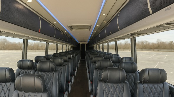 Interior of Charter Bus Company Oceanside's 47 Passenger Charter Bus in Oceanside