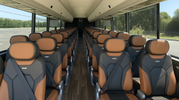 Interior of Charter Bus Company Oceanside's 48 Passenger Charter Bus in Oceanside