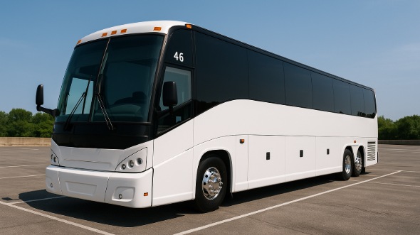 Exterior of Charter Bus Company Oceanside's 48 Passenger Charter Bus in Oceanside