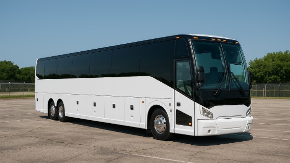 Exterior of Charter Bus Company La Mesa's 50 Passenger Party Bus in La Mesa