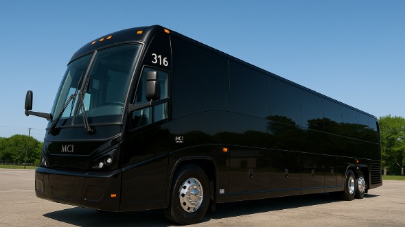 Exterior of Charter Bus Company Oceanside's 54 Passenger Charter Bus in Oceanside