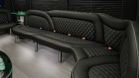 oceanside 15 passenger party bus inside